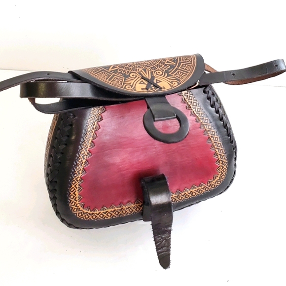 Authentic Aztec Art Real Leather Crossbody - Picture 11 of 16